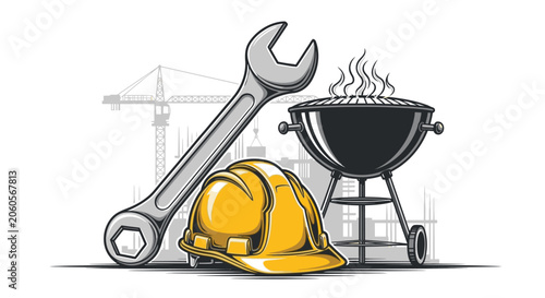 Fotografía Construction worker safety equipment tools.