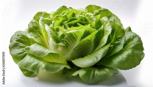 Crisp Hydroponic Iceberg Lettuce Harvested From A Modern Farm Shown On White Background