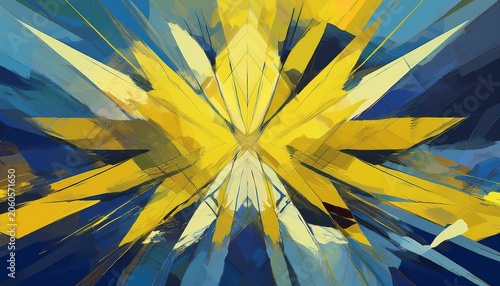 Abstract Blue Yellow Background