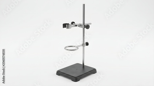 Laboratory retort stand with ring and clamp for scientific research chemistry equipment