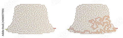 Panama-shaped maze design for summer camp activity concept