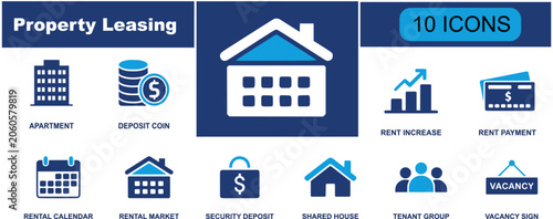 Valokuva Property leasing icon set