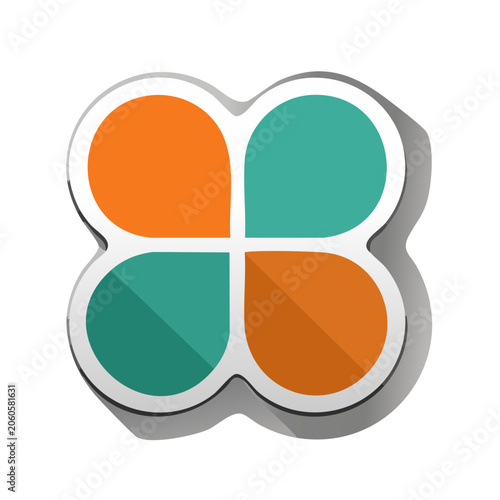 Four Leaf Clover Icon in Flat Design