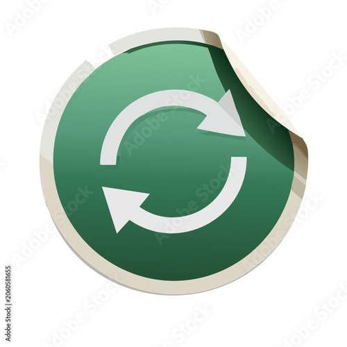 Green circular arrow refresh icon on transparent background