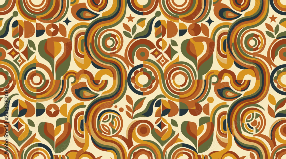 Fototapeta premium Vibrant swirling shapes and patterns.