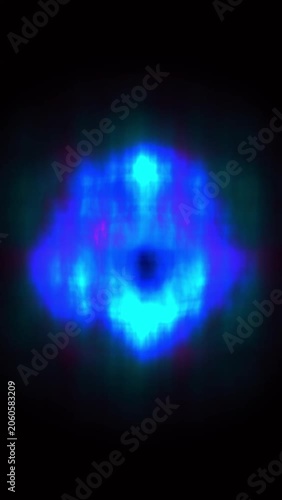 Abstract Blue and Green Neon Light Patterns.