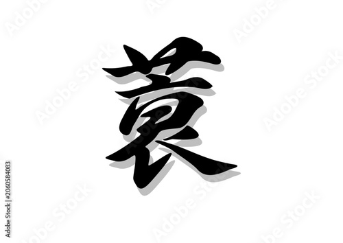 筆文字，蓑，行書，毛筆，墨，影，