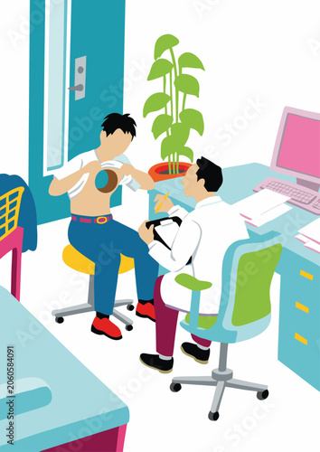 Doctor Patient Torso Hole Consultation