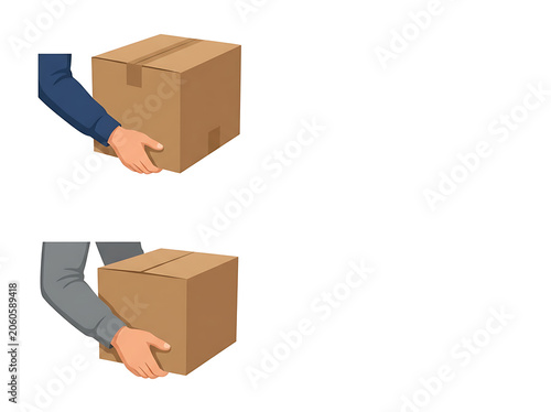 Wooden crate with blue metal corners stacked.