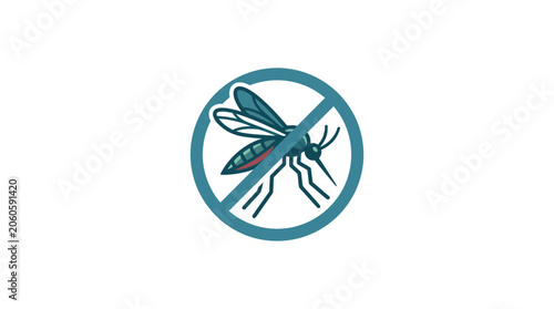 No Mosquito Sign Icon for Insect Protection