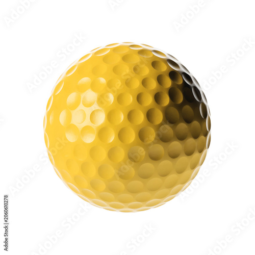 A Yellow golf ball on a transparent background png isolated