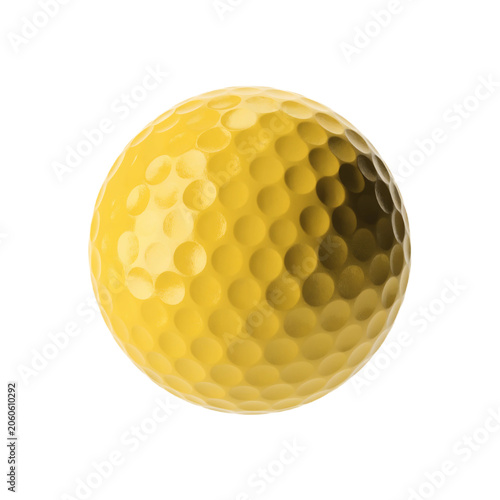 A Yellow golf ball on a transparent background png isolated