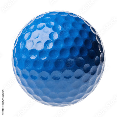 A Blue golf ball on a transparent background png isolated