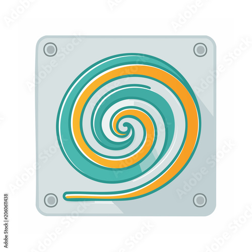Colorful Spiral Icon on Light Gray Background