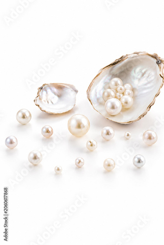 pearl powder on white background