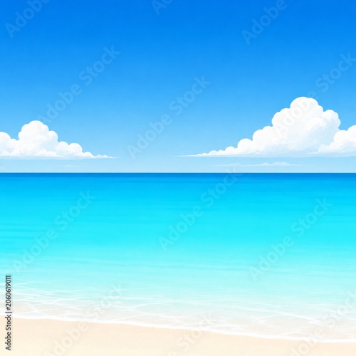 tropical beach with blue sky.generate ai
