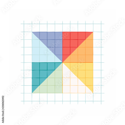 Colorful geometric triangles vector graphic