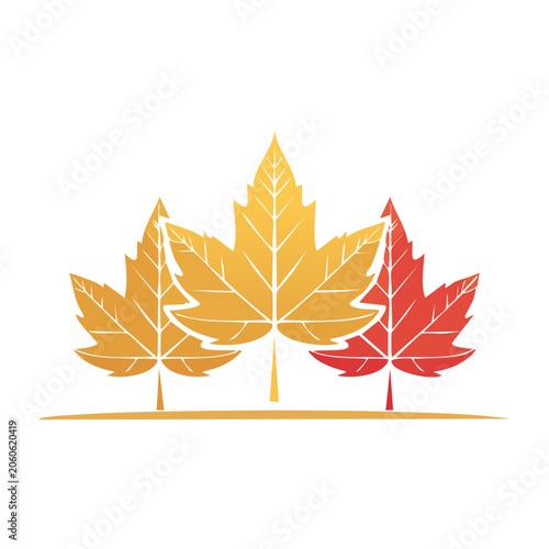 Colorful Maple Leaves in Flat Design