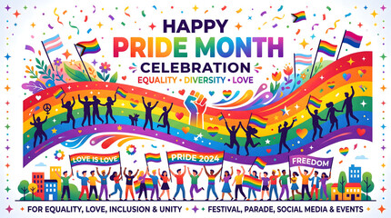 Happy Pride Month Celebration Equality Diversity Love