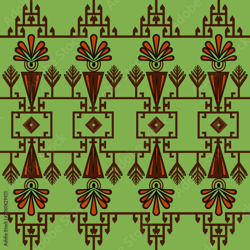 Earth tones Geometric Ethnic Seamless Textile Pattern