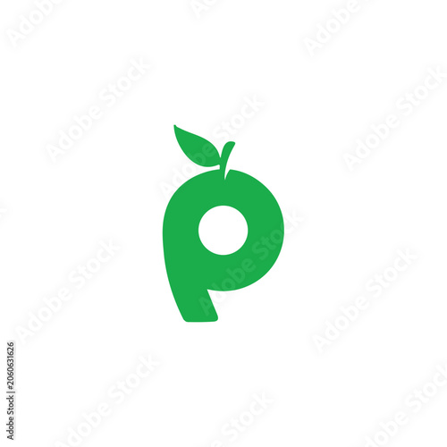 P Logo Apple Natural Simple