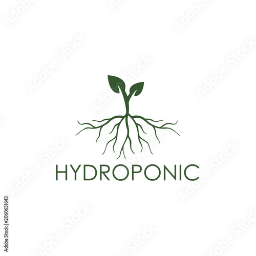 Hydroponic Logo Vector Natural Simple