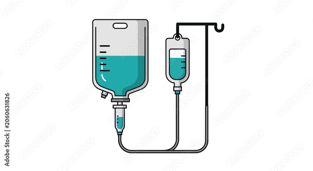 Obraz premium Medical Infusion Equipment Depicted in Clean Vector Style for Healthcare or Hospital Treatments