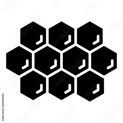 Honeycomb, hexagon glyph solid icon