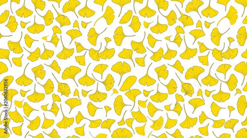 Yellow Leaves Pattern Background.