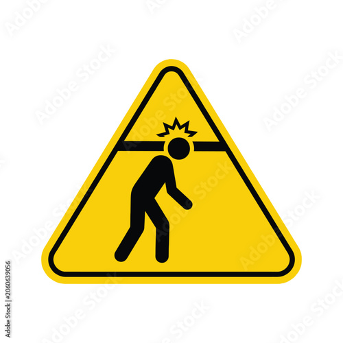 Low ceiling, head injury warning sign