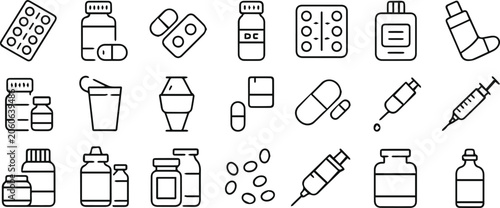 Fotografía Injection and syringe icons collection