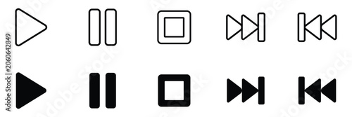 Cuadro en lienzo Media player control button icons