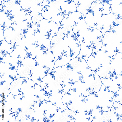 Photography seamless floral pattern, medieval background, watercolor hand painted illustrati