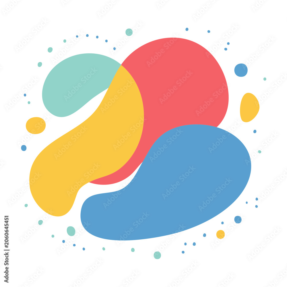 Fototapeta premium Colorful abstract blob icon with scattered dots
