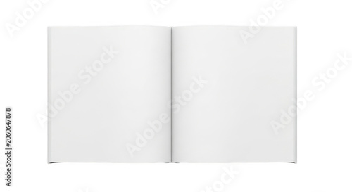 Open blank notebook with empty pages isolated on transparent background