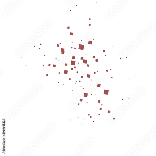 Tablou pe pânză Red Squares Falling on White Background