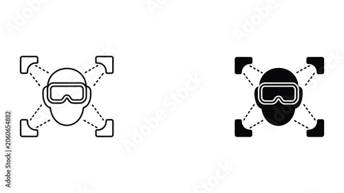 Foto Vector illustration of human figures with measurement points, guidelines, and proportional body marking system for design and anatomy reference