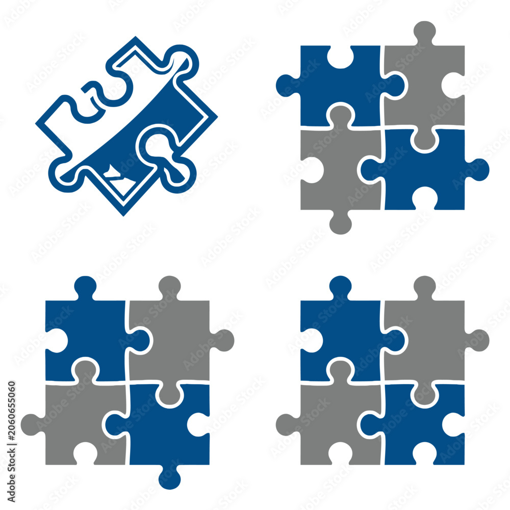 Naklejka premium Interlocking puzzle pieces symbolize problem-solving and collaboration
