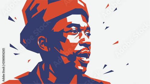 Schilderij op canvas African American Man Wearing Turban.
