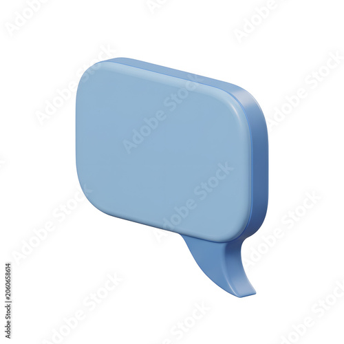 Blue Speech Bubble 3D Render