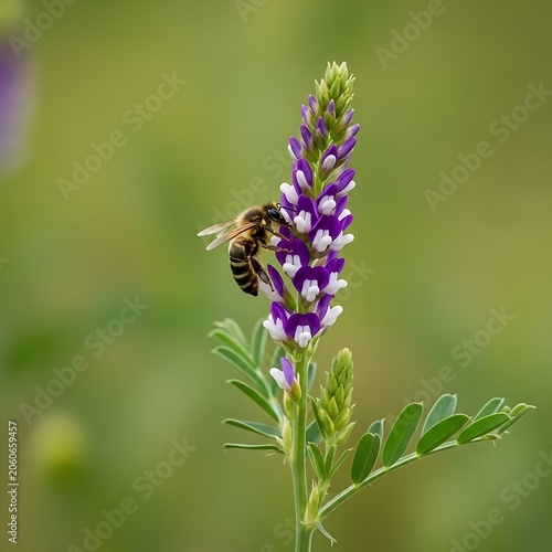 Close-up of blooming purple wildflower in meadow.