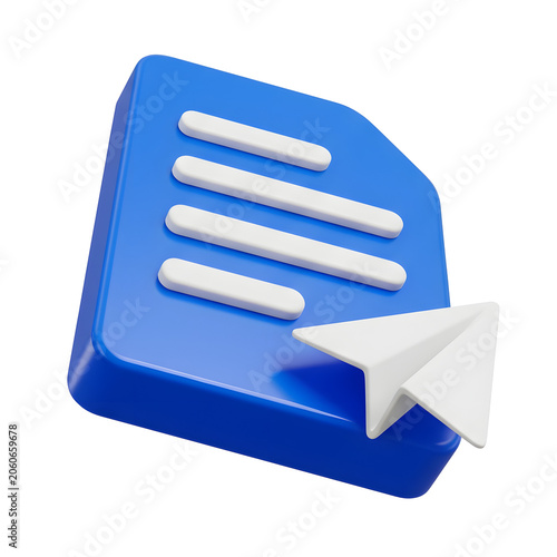 Blue Isometric Document Icon