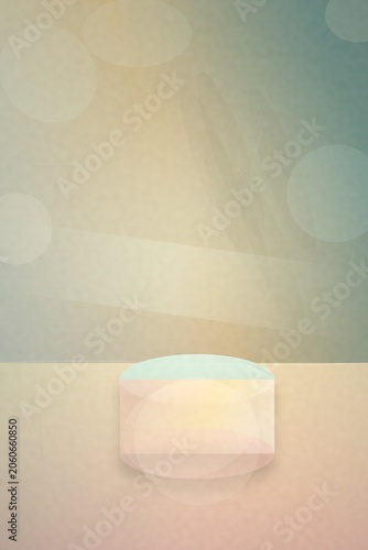 Abstract podium with pastel gradient background
