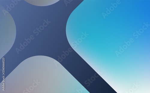 Abstract Blue Gradient Geometric Background with Rounded Shapes