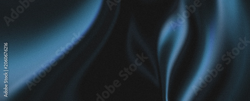 Premium dark abstract background featuring deep black and luminous blue gradients with glossy flowing shapes and subtle grain texture