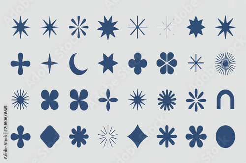 Various shapes Untitled-9.eps are arranged on a plain surface