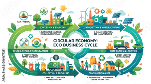 Konstfotografi Circular Economy Eco Business Cycle Infographic