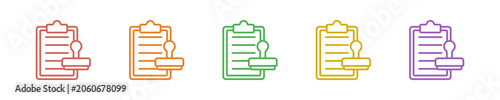 Принти на полотні Permit Icon Set Multiple Style Collection