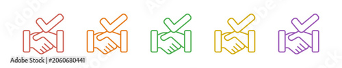 Tablou pe pânză Agreement Icon Set Multiple Style Collection