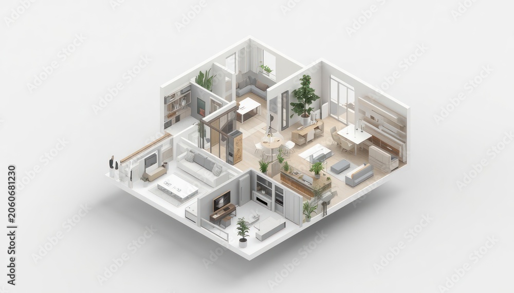 Fototapeta premium 3d render of a modern building